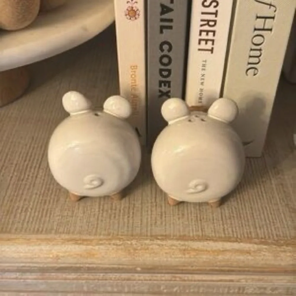 Crate&Barrel Pig Salt Pepper Shakers - Oink